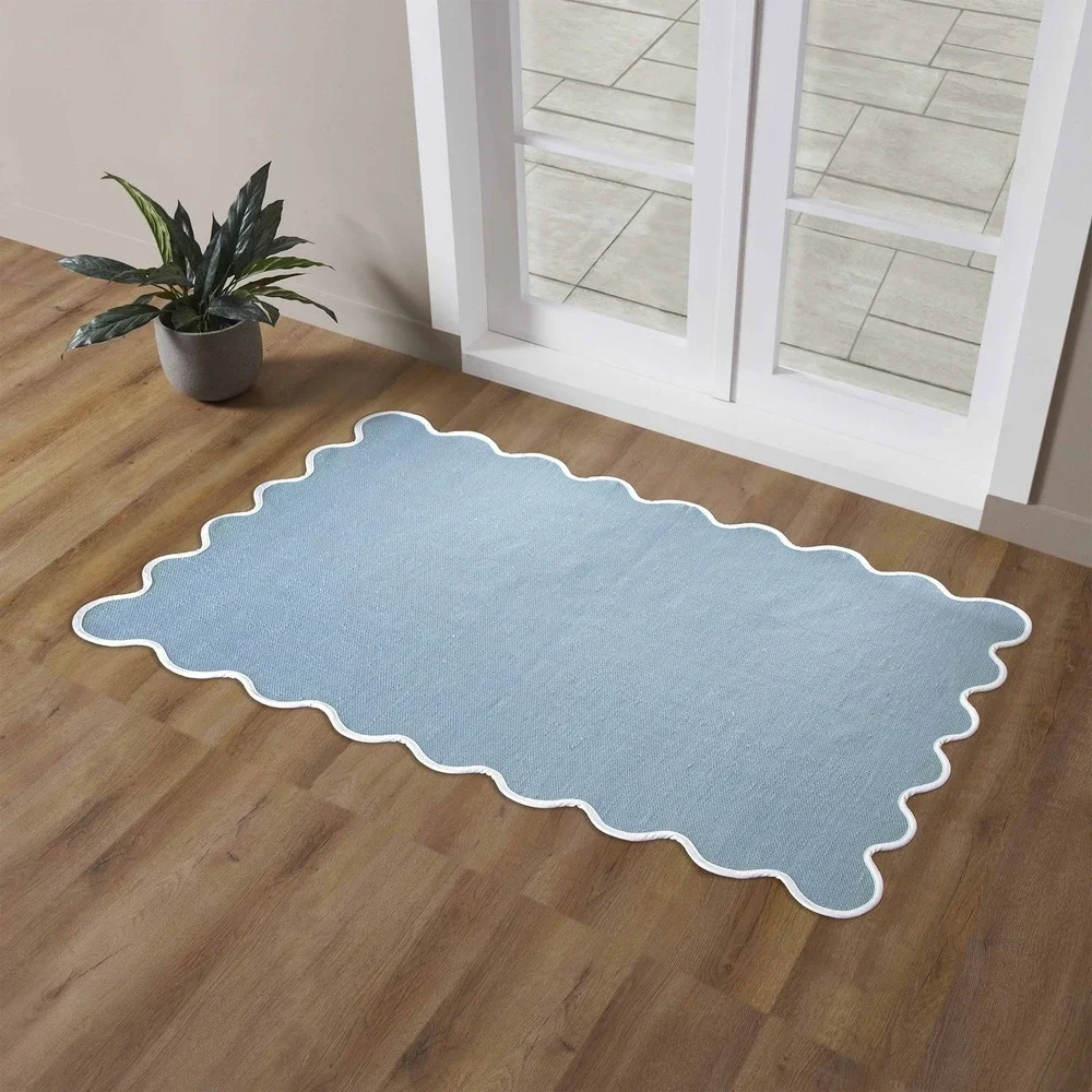 My Texas House Blue Scallop Indoor/Outdoor Layering‎ Rug, 24x38